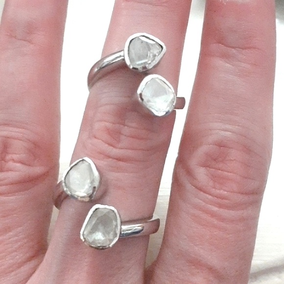 POLKI DIAMOND BYPASS RING - Picture 5 of 11